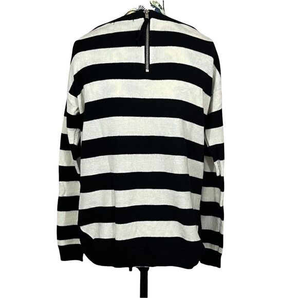 H&M Black/White Striped Long Sleeve Sweater Size XS - Picture 2 of 2